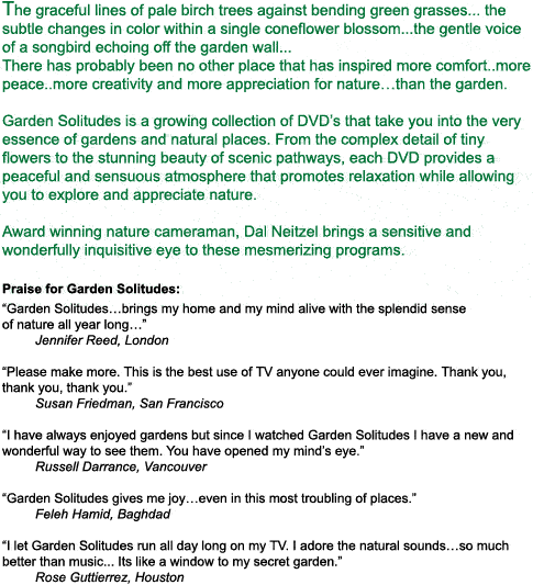 Garden Solitudes description and reviews